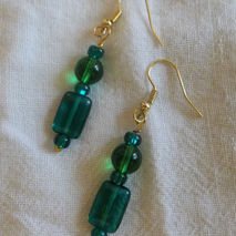 green glass earrings