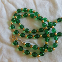 green glass & gold necklace