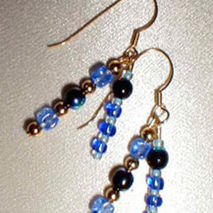 double blue earrings