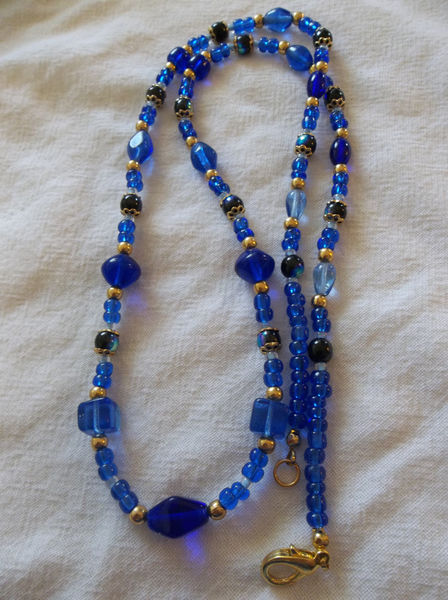 Blue And Gold Necklace - Lexington Lights - Pinklion