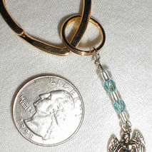 silver angel key ring