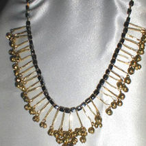 gunmetal & gold necklace