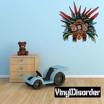 Aztec Eagle Warrior Wall Decal - Vinyl Car Sticker - Uscolor005