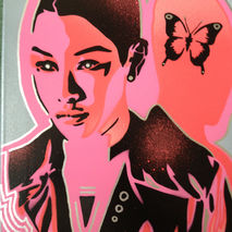 androids & butterflies2 painting  canvas,asian,