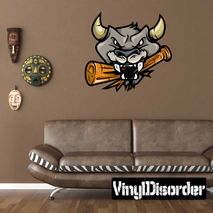 Bull Baseball Mascot Wall Decal - Vinyl Car Sticker - Uscolor004