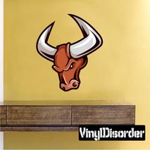 Bull Mascot Wall Decal - Vinyl Car Sticker - Uscolor010