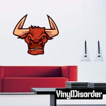 Bull Mascot Wall Decal - Vinyl Car Sticker - Uscolor022