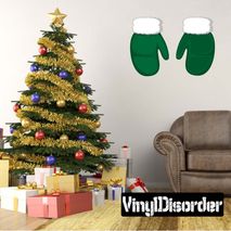 Christmas Mittens Wall Decal - Vinyl Car Sticker - Uscolor001