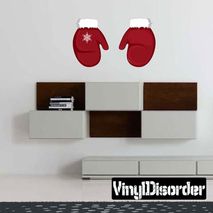 Christmas Mittens Wall Decal - Vinyl Car Sticker - Uscolor002