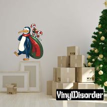 Christmas Penguin Wall Decal - Vinyl Car Sticker - Uscolor002