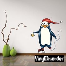 Christmas Penguin Wall Decal - Vinyl Car Sticker - Uscolor004