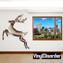 Christmas Reindeer Wall Decal - Vinyl Car Sticker - Uscolor002