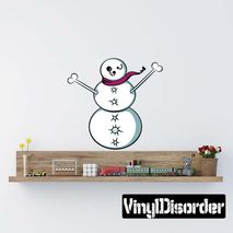 Christmas Snowman Wall Decal - Vinyl Car Sticker - Uscolor006