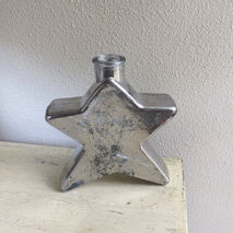 Large Star Shaped Mercury Glass Bud Vase