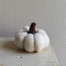 White Felted Wool Pumpkin - Fall Decor Needle Felted Pumpkins