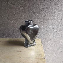 Heart Shaped Mercury Glass Bottle - Mercury Glass Bud Vase