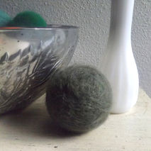 Decorative Wool Ball - 4 inch Shades of Green Ball - Felted Wool