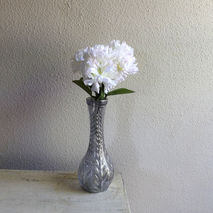 Leaf Pattern Mercury Glass Floral Bud Vase