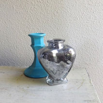 Small Heart Shaped Mercury Glass Bud Vase