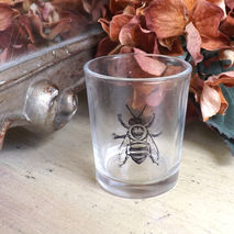 Bee Glass Votive Candle Holder - Bumblebee Glass Tea Light Holde