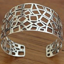 SILVER SQUARES CUFF BRACELET / SILVER CUFF / WOMENS BRACELET