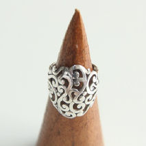 30mm OVAL FILIGREE RING / STERLING SILVER / WOMENS DESIGNER RING