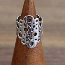 SILVER BUBBLE RING / ALPACA SILVER RING / WOMENS RING