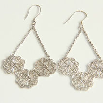 SILVER FILIGREE EARRINGS / BRIDAL JEWELRY / DANGLE  EARRINGS