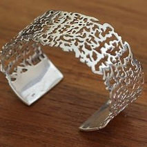 SILVER ORGANIC CUFF BRACELET / SILVER CUFF / WOMENS BRACELET