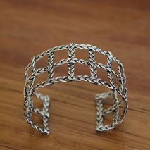 SILVER WEAVE CUFF BRACELET / SILVER CUFF / WOMENS BRACELET