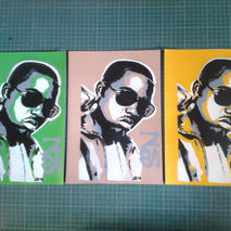 Nas stencil painting on card,spray paints,hip hop,urban art,rap