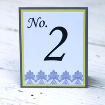 Handmade Table Numbers, Gray and Yellow, Lace, Vintage, Wedding