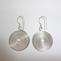 WIRE WRAP CIRCLE EARRINGS / BRIDAL JEWELRY / SILVER EARRINGS