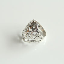 OVAL FILIGREE SWIRL RING / STERLING SILVER / BRIDAL JEWELRY