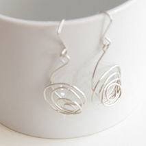 ORGANIC CIRCLE EARRINGS / BRIDAL JEWELRY / SILVER EARRINGS