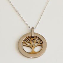 TREE OF LIFE  / COPPER SILVER PENDANT / WOMENS NECKLACE