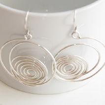 ORGANIC CIRCLE EARRINGS / BRIDAL JEWELRY / SILVER EARRINGS