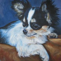 Chihuahua dog art 8x8" CANVAS print of portrait painting