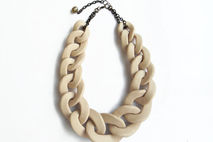 Nude Chunky Chain Necklace, Oversized Chain Statement Necklace