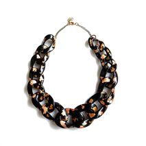 Black Gold Chunky Chain Necklace, Oversized Chain Necklace