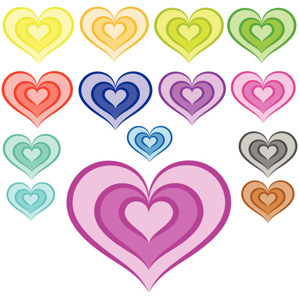 Heart clipart, colorful hearts clip art, love digital Clipart, I - Digital  Art and Design - PinkLion