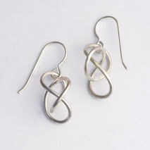 Continuous Knot Earings, Silver