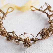 Gold Berries Bridal Crown, Rustic Halo, Gold Bridal Headband