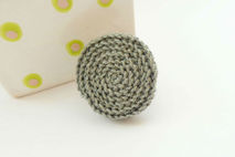 Crochet ring, statement ring, fiber ring, circle ring