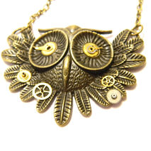 Steampunk necklace "The Owl", steampunk owl, parts of the clock,