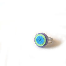 Pastel Quilling Paper Adjustable Ring, Pastel Quilled Paperwork,