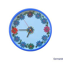 Blue Quilling Wall Clock, Wall Clock with Flowers, Wall Clock in