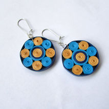 Blue Caramel Geometric Earrings, Geometric Paper Earrings, Paper