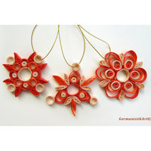 Christmas Decoration Set of 3 Quilled Snowflakes, Quilling Chris