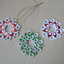 Snowflake Quilling Set of 3 Ornaments, Quilling Christmas Decora